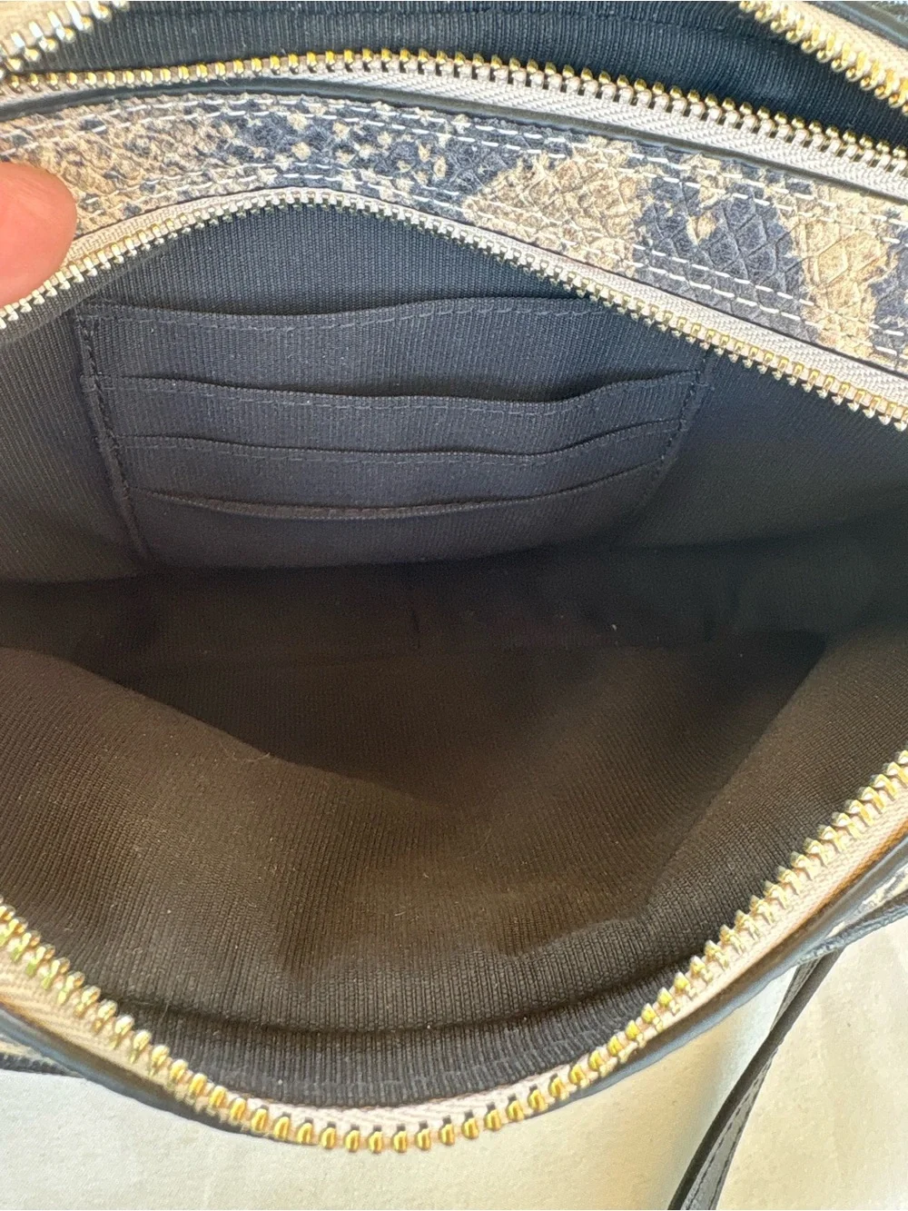 Furla Black & Beige Python-Print Crossbody Bag